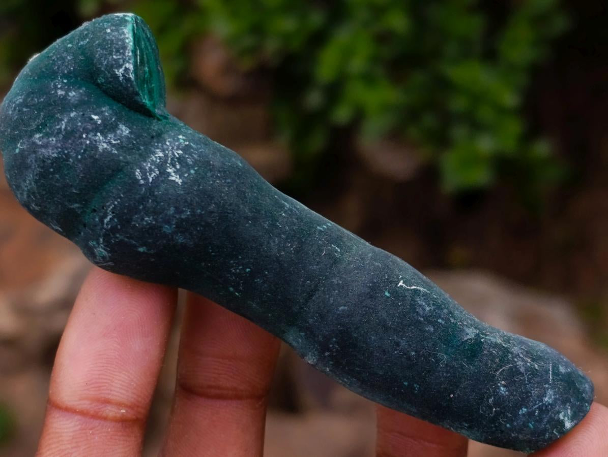 Natural Trio of Silky Malachite Stalactite Specimens x 1 From Kasompe, Congo