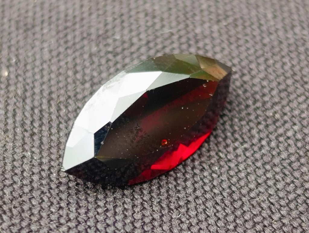 Polished Rhodolite Garnet with a Elongated Navette Cut Faceted Stone x 1 From Tanga, Tanzania