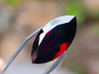 Polished Rhodolite Garnet with a Elongated Navette Cut Faceted Stone x 1 From Tanga, Tanzania