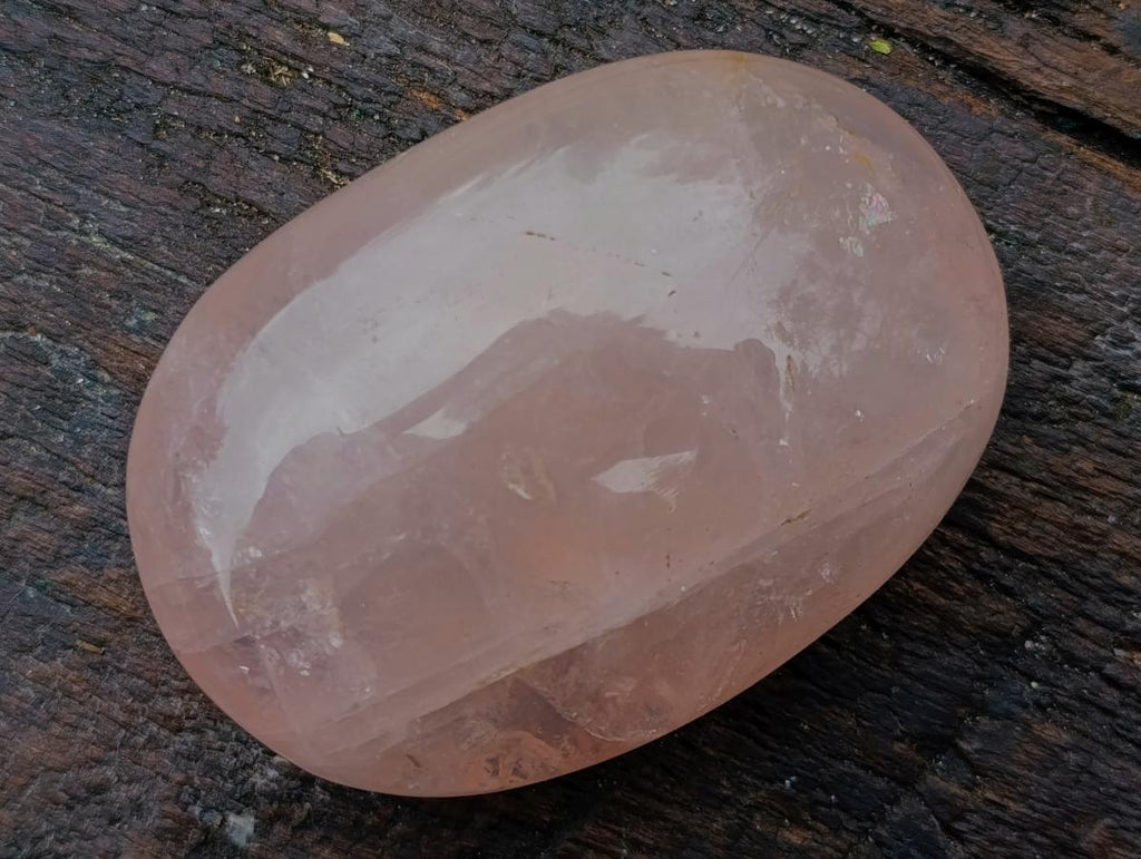 Polished Gemmy Rose Quartz Egg and Palm Stone Set x 1 From Ambatondrazaka, Madagascar