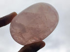 Polished Gemmy Rose Quartz Egg and Palm Stone Set x 1 From Ambatondrazaka, Madagascar