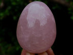 Polished Gemmy Rose Quartz Egg and Palm Stone Set x 1 From Ambatondrazaka, Madagascar