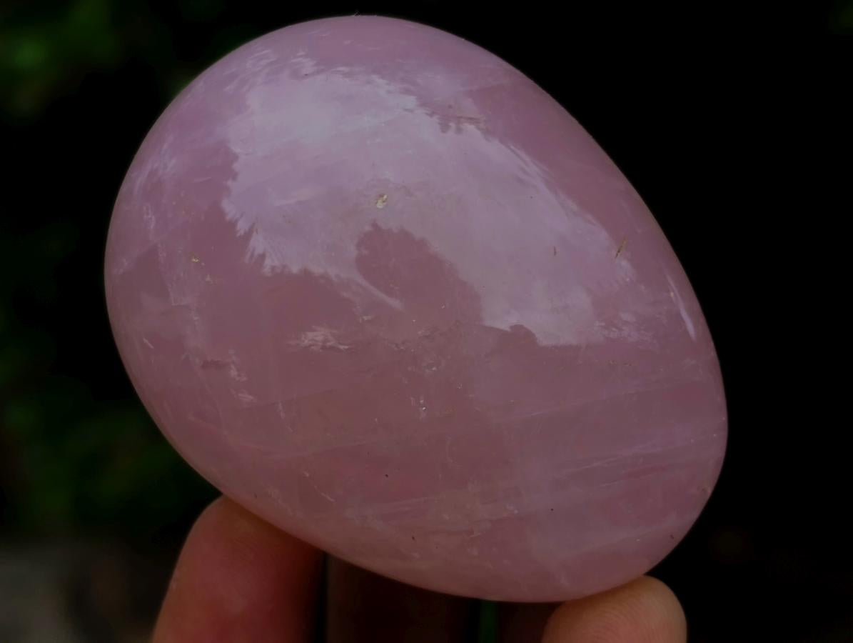 Polished Gemmy Rose Quartz Egg and Palm Stone Set x 1 From Ambatondrazaka, Madagascar