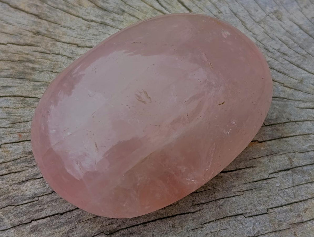 Polished Gemmy Rose Quartz Egg and Palm Stone Set x 1 From Ambatondrazaka, Madagascar