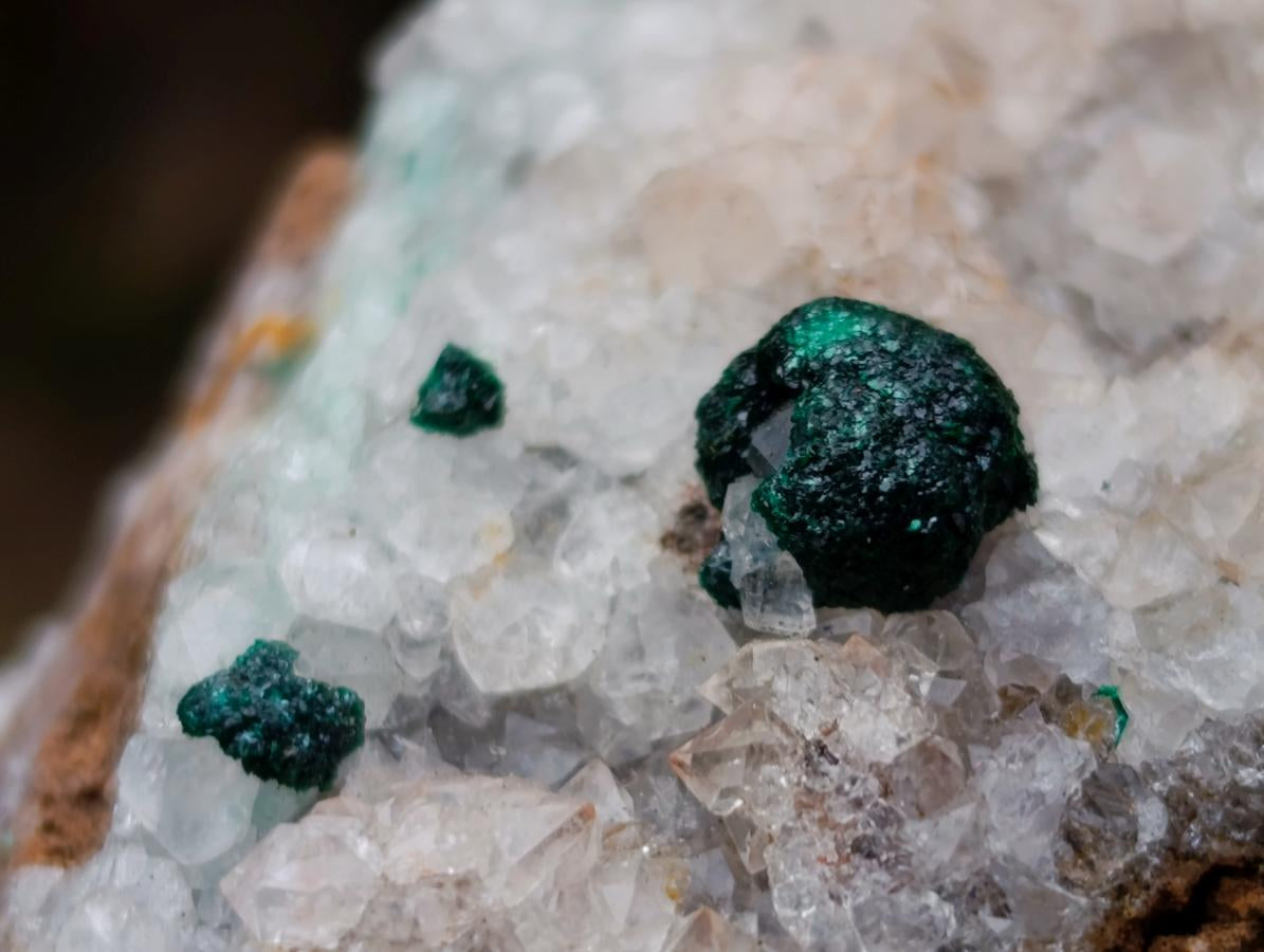 Polished and Natural Mixed Set of 8 African Minerals Crystals and a Fossil in a Wooden Display Box x 1 From Southern Africa