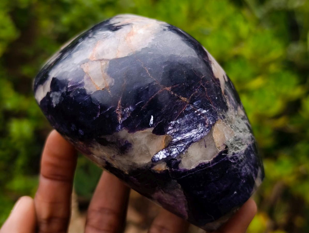 Polished Polished Silver Leaf Lepidolite Display Piece with Reflective Silver Mica Leaf Reflections x 1 From Zimbabwe