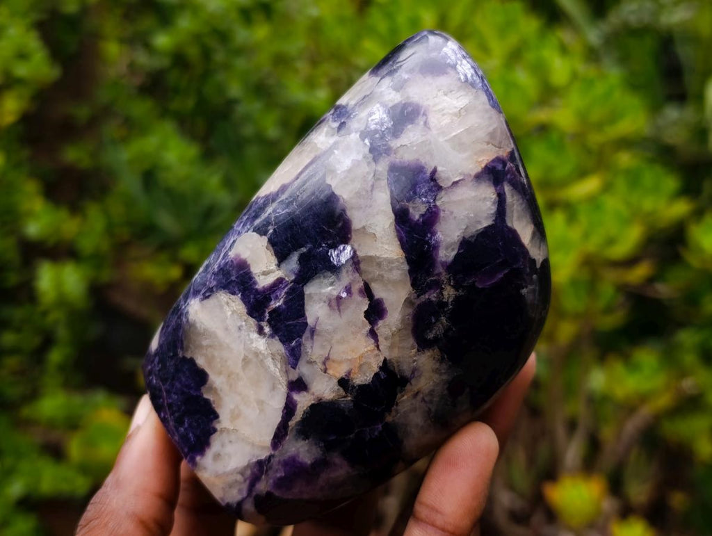 Polished Polished Silver Leaf Lepidolite Display Piece with Reflective Silver Mica Leaf Reflections x 1 From Zimbabwe