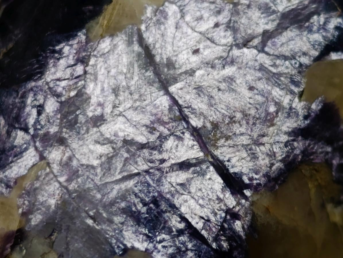 Polished Polished Silver Leaf Lepidolite Display Piece with Reflective Silver Mica Leaf Reflections x 1 From Zimbabwe
