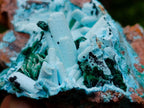 Natural Lupoto Mine Multi Generation Chrysocolla Pseudomorph with Fibrous Malachite Star Crystallisation x 1 From Lupoto Mine, Congo