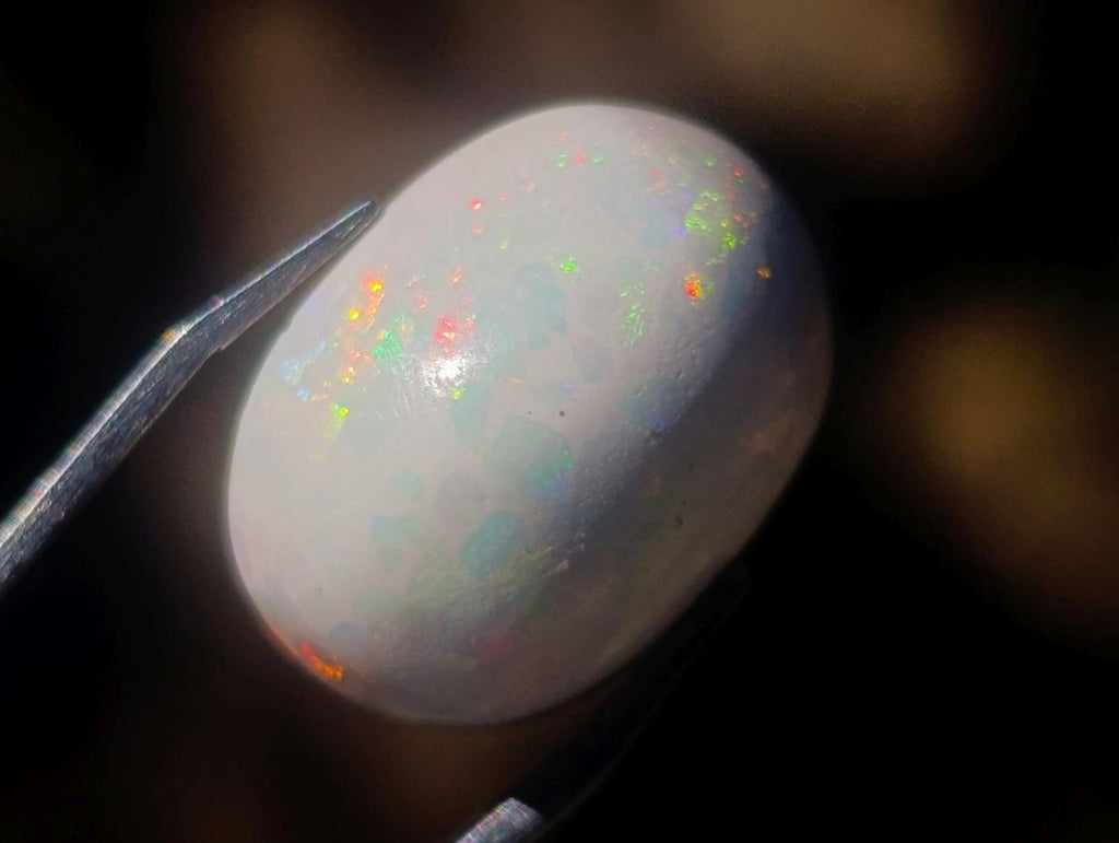 Polished Precious Welo White Hydrophane Opal Cabochon x 1 From Welo, Ethiopia