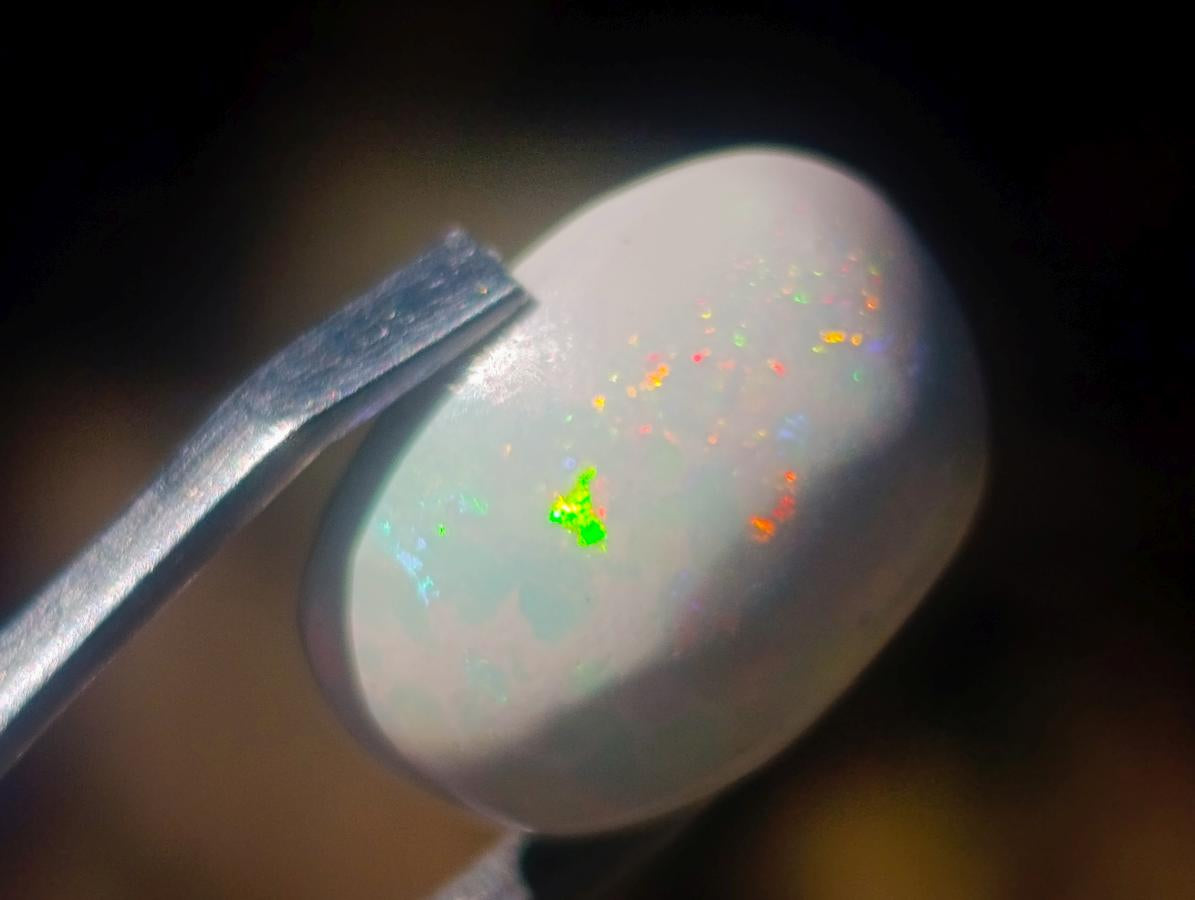Polished Precious Welo White Hydrophane Opal Cabochon x 1 From Welo, Ethiopia