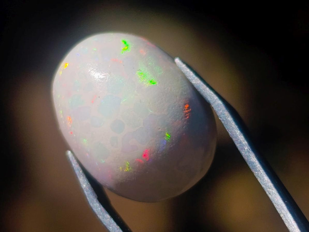 Polished Precious Welo White Hydrophane Opal Cabochon x 1 From Welo, Ethiopia