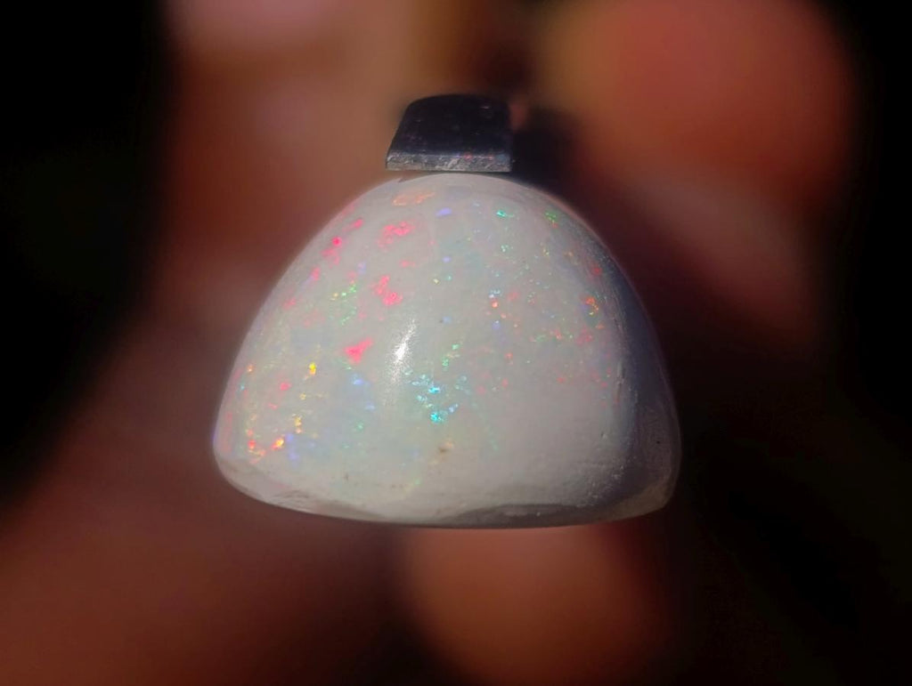 Polished Precious Welo White Hydrophane Opal Cabochon x 1 From Welo, Ethiopia