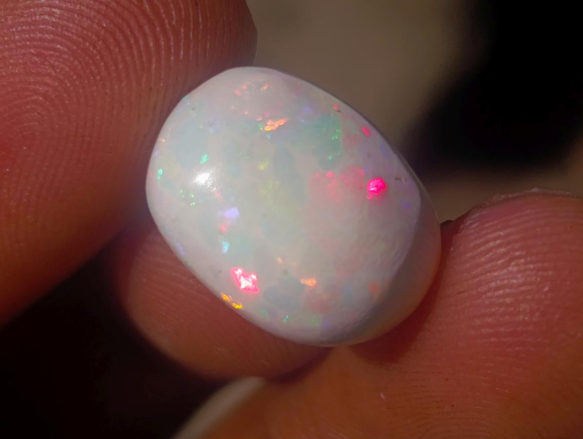 Polished Precious Welo White Hydrophane Opal Cabochon x 1 From Welo, Ethiopia