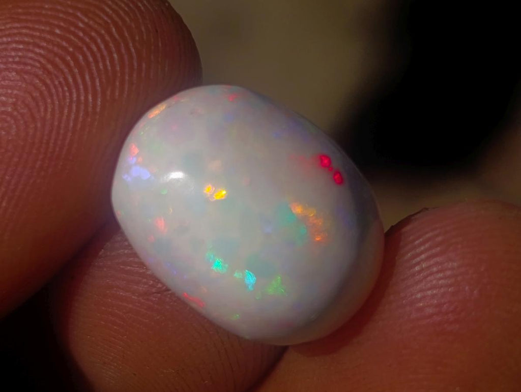 Polished Precious Welo White Hydrophane Opal Cabochon x 1 From Welo, Ethiopia
