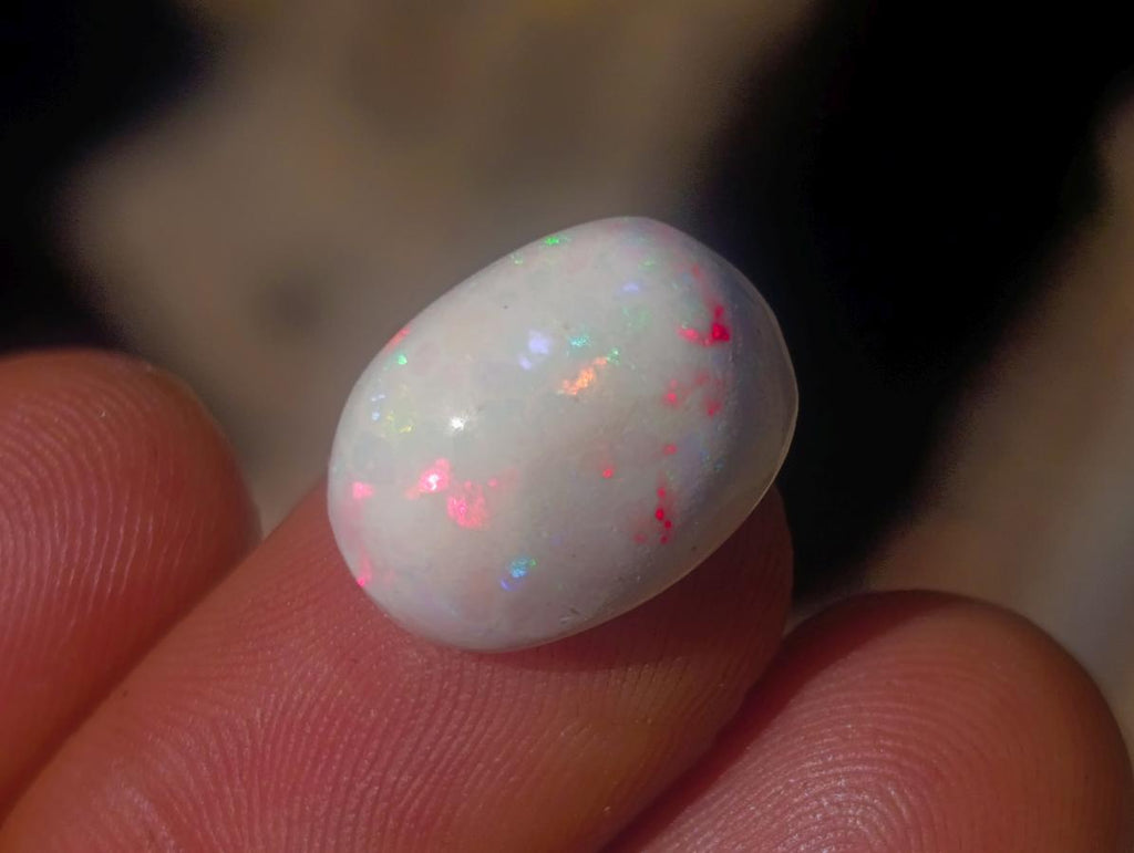 Polished Precious Welo White Hydrophane Opal Cabochon x 1 From Welo, Ethiopia