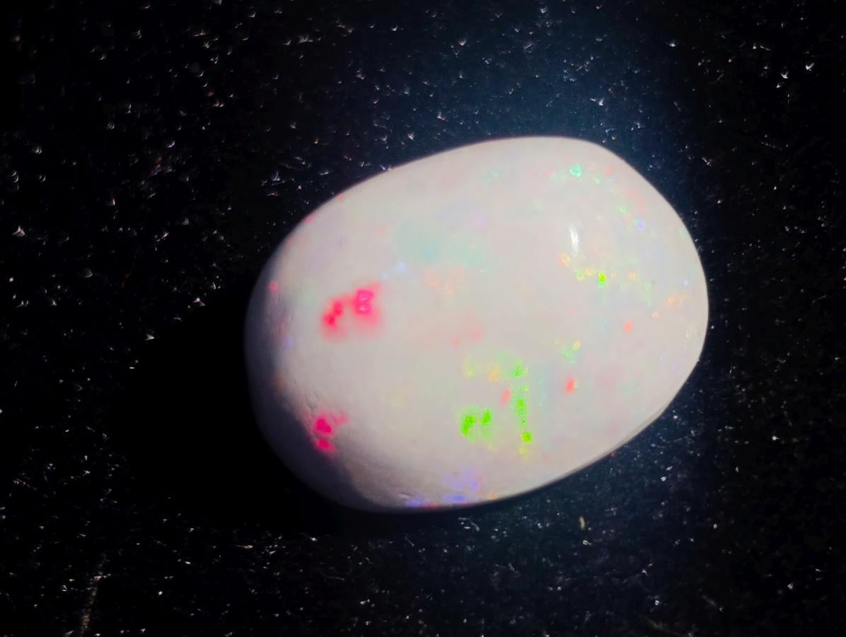 Polished Precious Welo White Hydrophane Opal Cabochon x 1 From Welo, Ethiopia