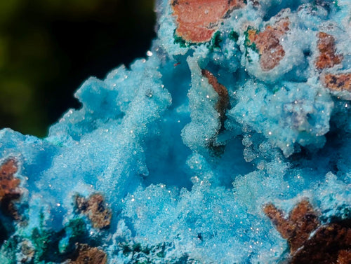 Natural Sparkling Drusy Chrysocolla Pseudomorph after Malachite after Azurite Specimen x 1 From Lupoto Mine, Congo