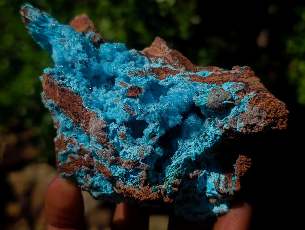 Natural Sparkling Drusy Chrysocolla Pseudomorph after Malachite after Azurite Specimen x 1 From Lupoto Mine, Congo