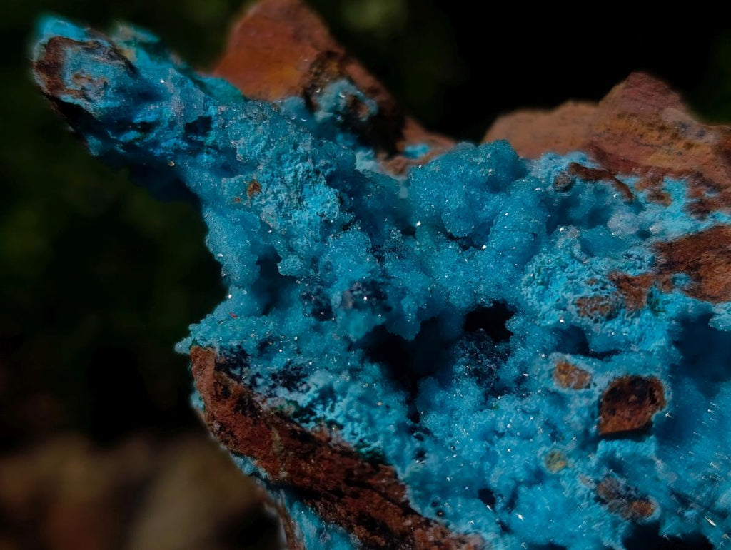 Natural Sparkling Drusy Chrysocolla Pseudomorph after Malachite after Azurite Specimen x 1 From Lupoto Mine, Congo