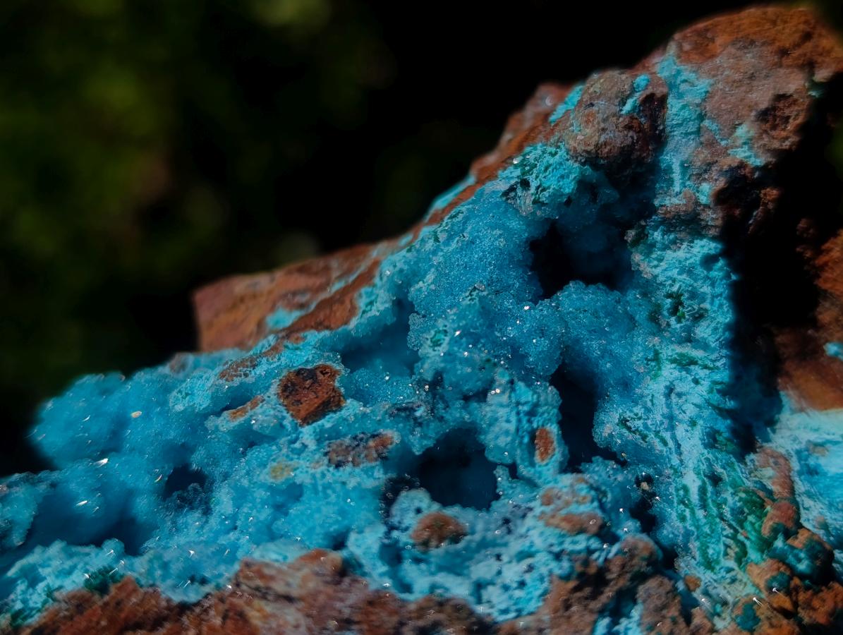 Natural Sparkling Drusy Chrysocolla Pseudomorph after Malachite after Azurite Specimen x 1 From Lupoto Mine, Congo