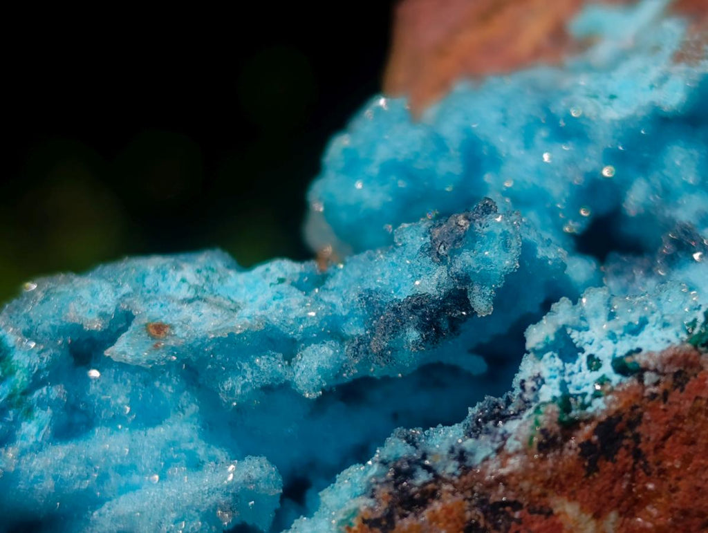 Natural Sparkling Drusy Chrysocolla Pseudomorph after Malachite after Azurite Specimen x 1 From Lupoto Mine, Congo