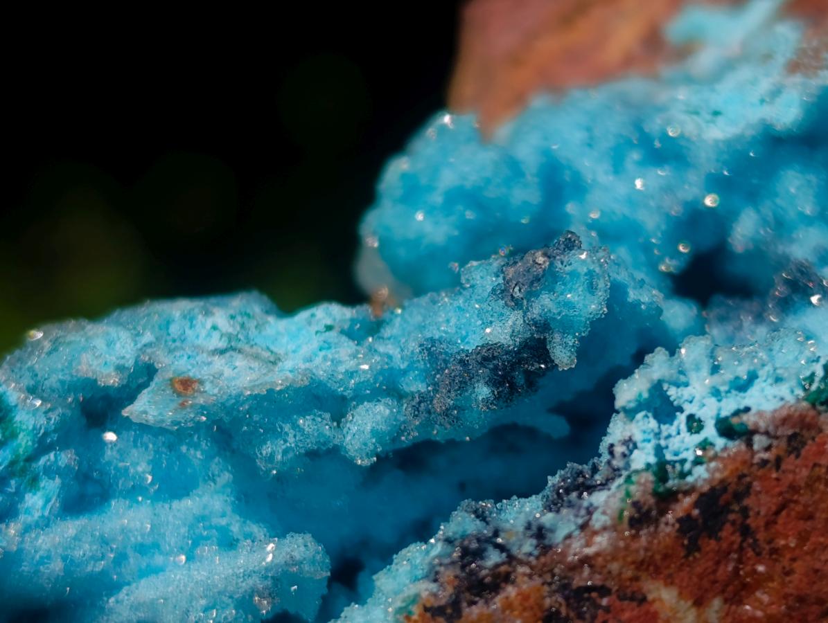Natural Sparkling Drusy Chrysocolla Pseudomorph after Malachite after Azurite Specimen x 1 From Lupoto Mine, Congo