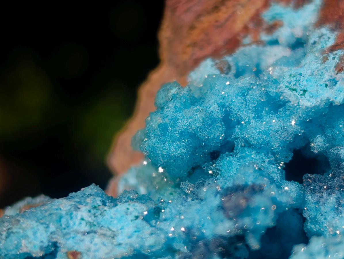 Natural Sparkling Drusy Chrysocolla Pseudomorph after Malachite after Azurite Specimen x 1 From Lupoto Mine, Congo