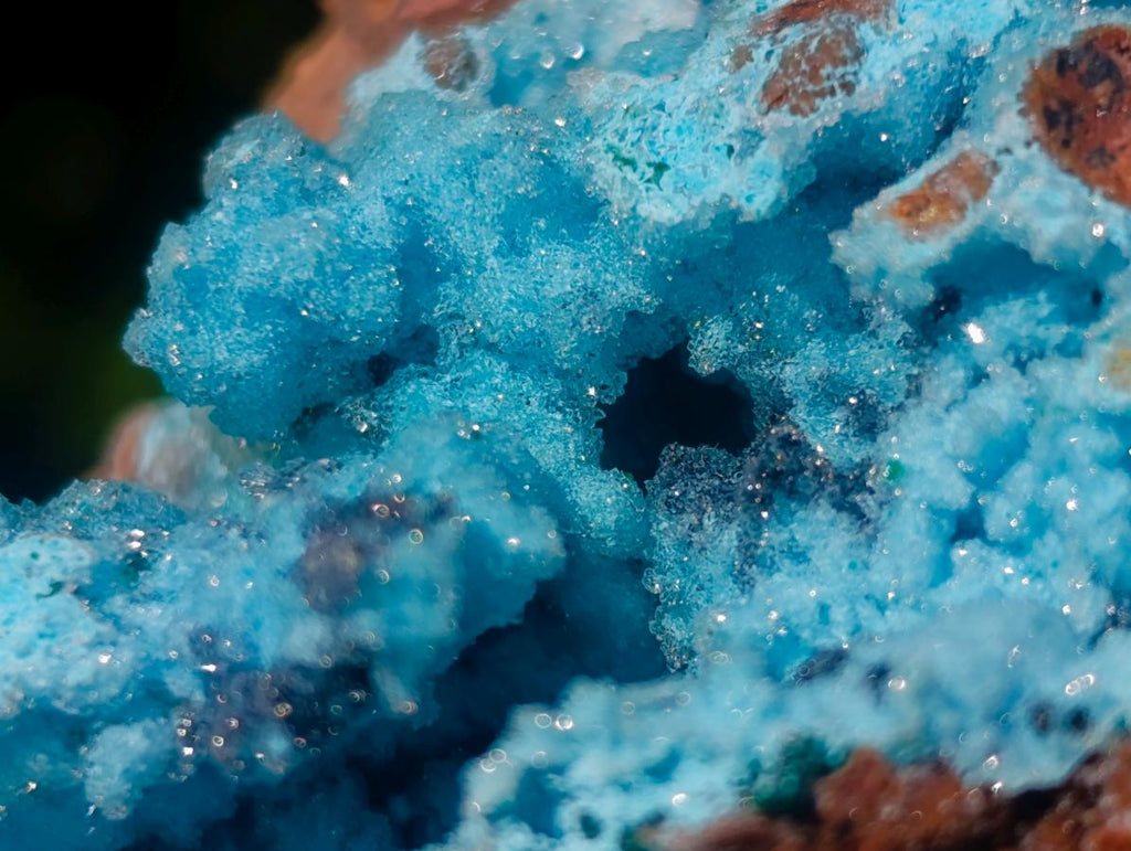 Natural Sparkling Drusy Chrysocolla Pseudomorph after Malachite after Azurite Specimen x 1 From Lupoto Mine, Congo