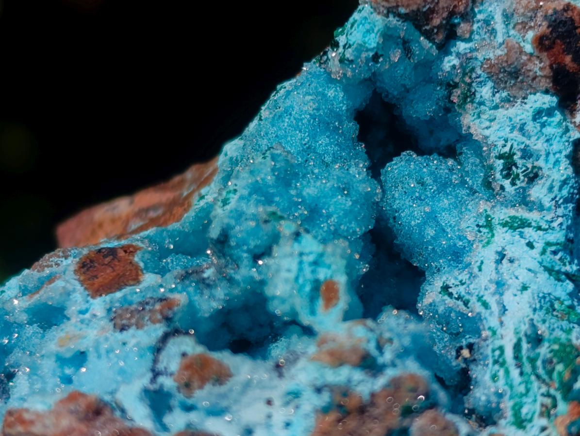 Natural Sparkling Drusy Chrysocolla Pseudomorph after Malachite after Azurite Specimen x 1 From Lupoto Mine, Congo