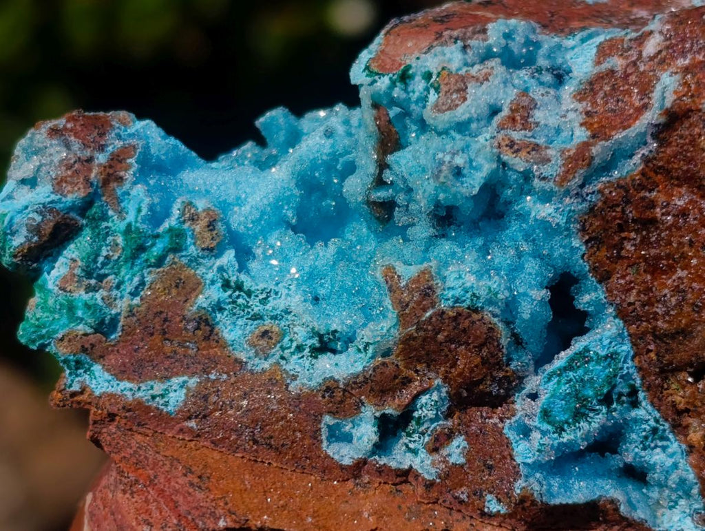 Natural Sparkling Drusy Chrysocolla Pseudomorph after Malachite after Azurite Specimen x 1 From Lupoto Mine, Congo