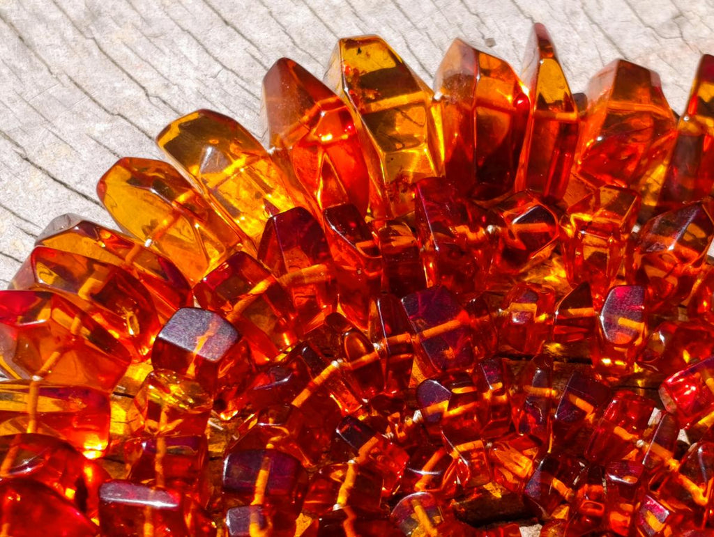Hand Made AA Grade Fossil Amber Necklace x 1 From Poland