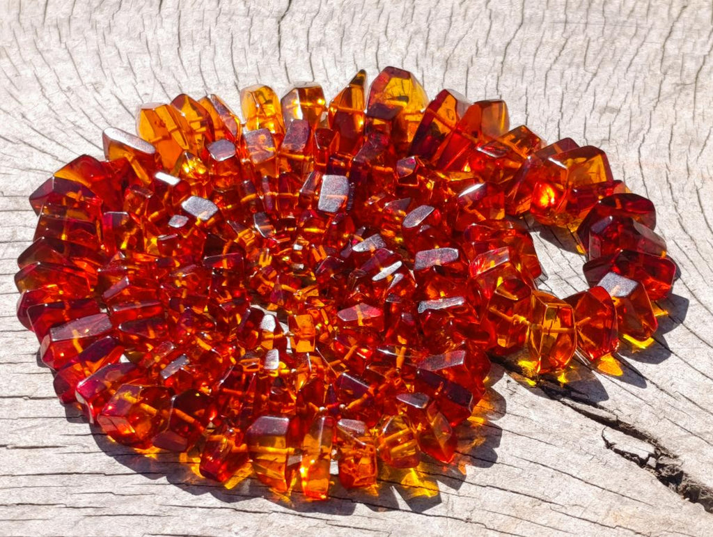 Hand Made AA Grade Fossil Amber Necklace x 1 From Poland