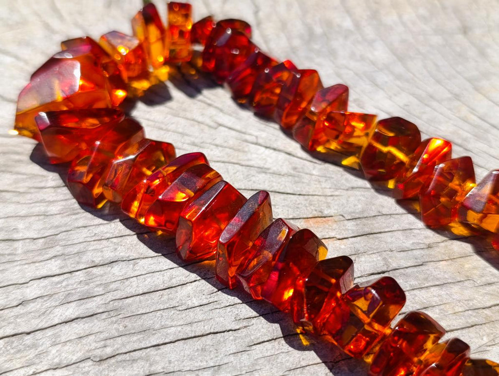 Hand Made AA Grade Fossil Amber Necklace x 1 From Poland