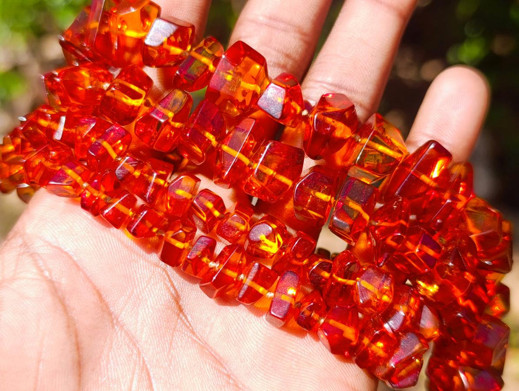 Hand Made AA Grade Fossil Amber Necklace x 1 From Poland