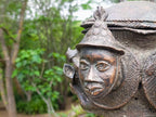 Hand Made Antique Benin Bronze Ceremonial Vessel with Lid x 1 From Benin, Nigeria