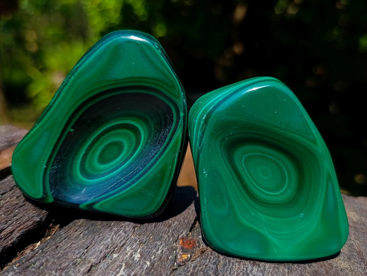 Polished Set of 4 Malachite and Red Jasper Eggs and Bowls x 1 From Southern Africa