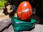 Polished Set of 4 Malachite and Red Jasper Eggs and Bowls x 1 From Southern Africa