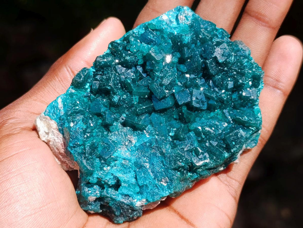 Natural Emerald Green Crystal Plate Dioptase Specimen x 1 From Tiantara, Congo