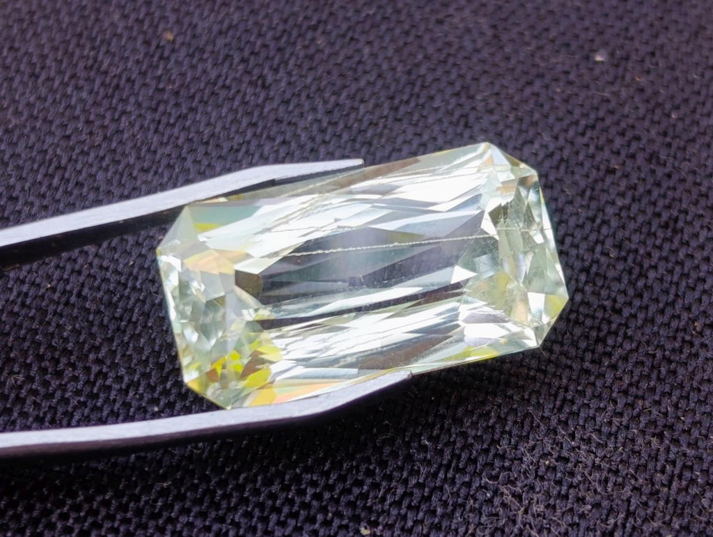 Polished Faceted Triphane Spodumene Green Hiddenite Stone x 1 From Afghanistan