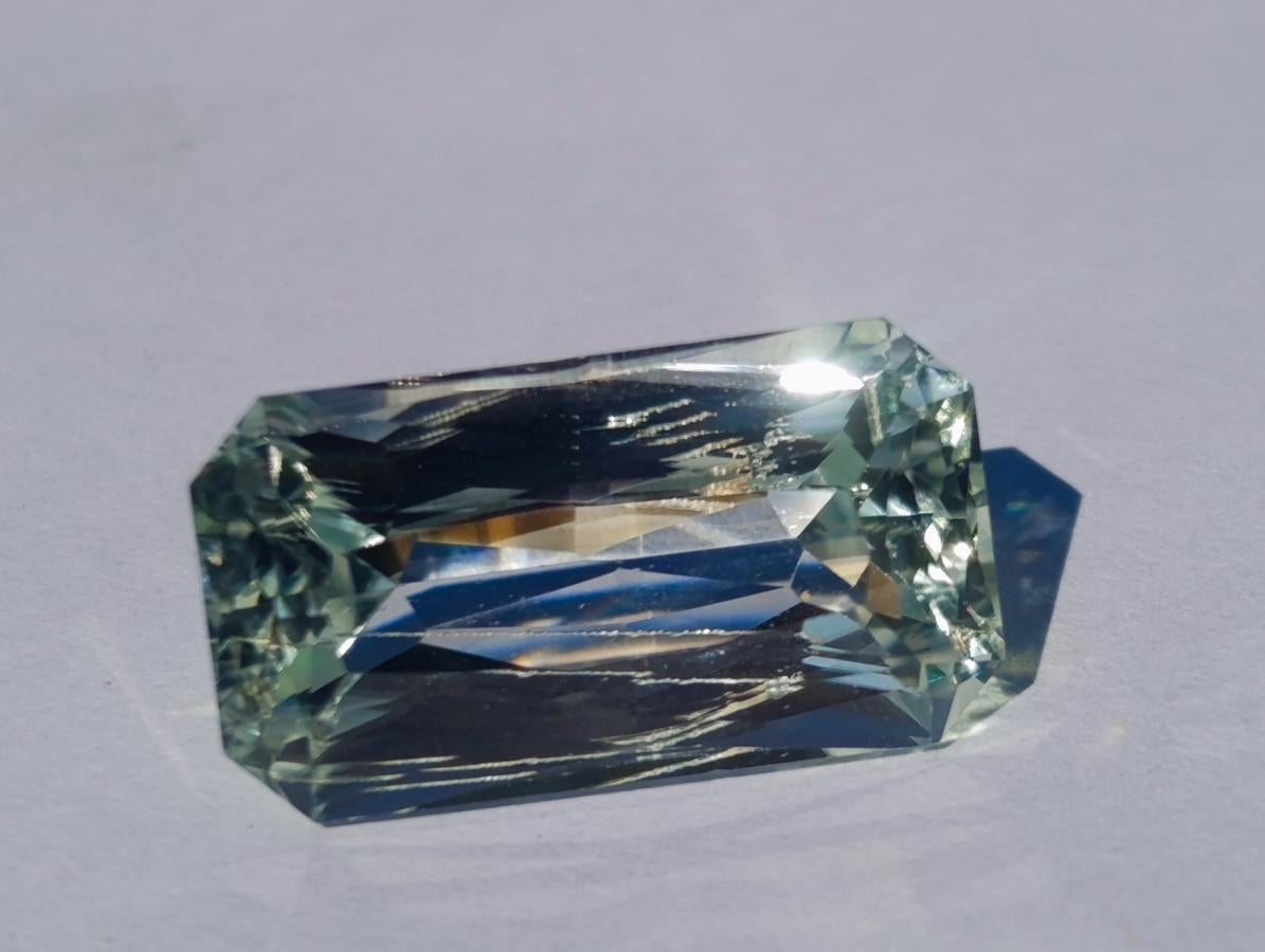 Polished Faceted Triphane Spodumene Green Hiddenite Stone x 1 From Afghanistan