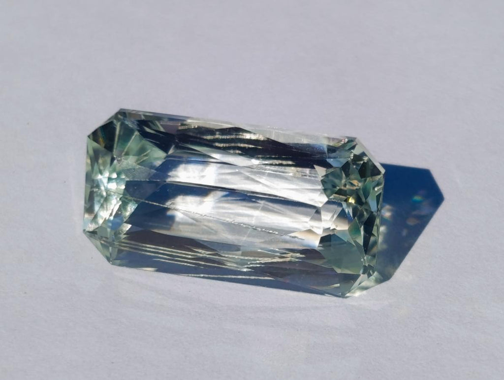 Polished Faceted Triphane Spodumene Green Hiddenite Stone x 1 From Afghanistan