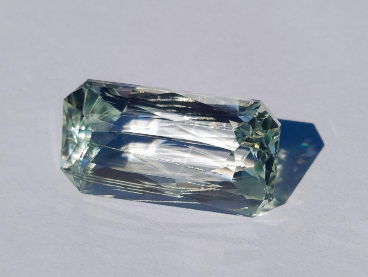 Polished Faceted Triphane Spodumene Green Hiddenite Stone x 1 From Afghanistan