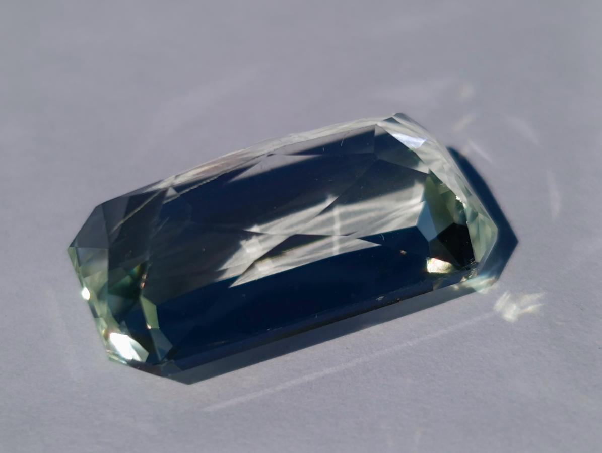 Polished Faceted Triphane Spodumene Green Hiddenite Stone x 1 From Afghanistan