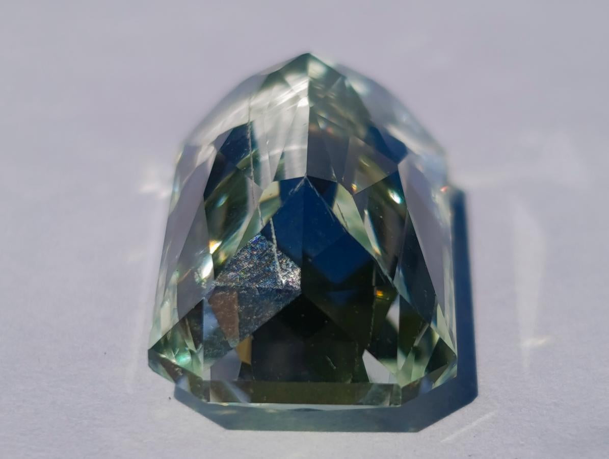 Polished Faceted Triphane Spodumene Green Hiddenite Stone x 1 From Afghanistan