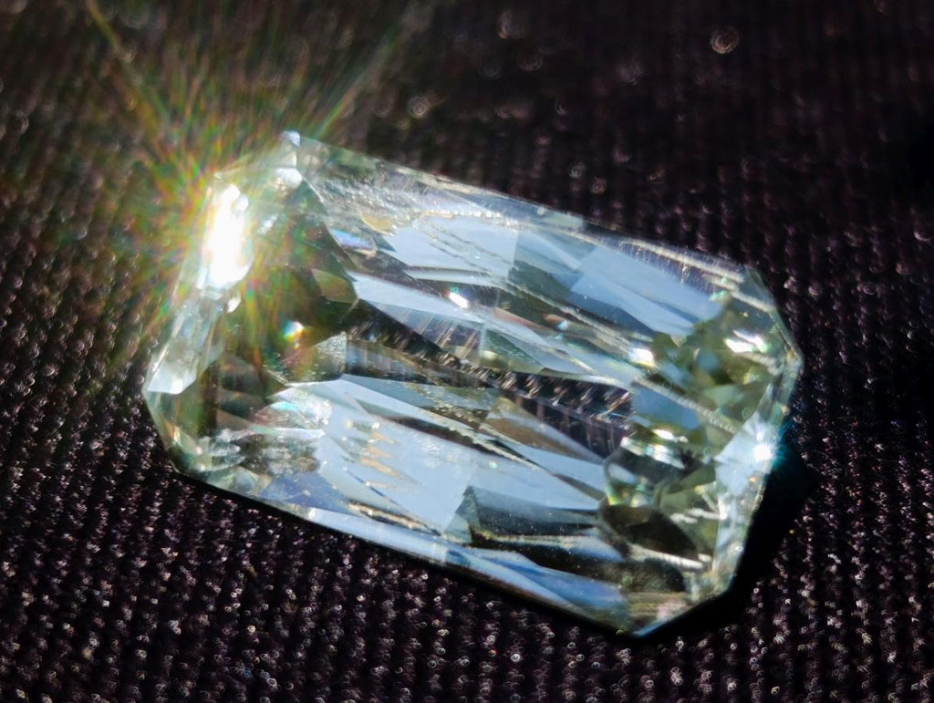 Polished Faceted Triphane Spodumene Green Hiddenite Stone x 1 From Afghanistan