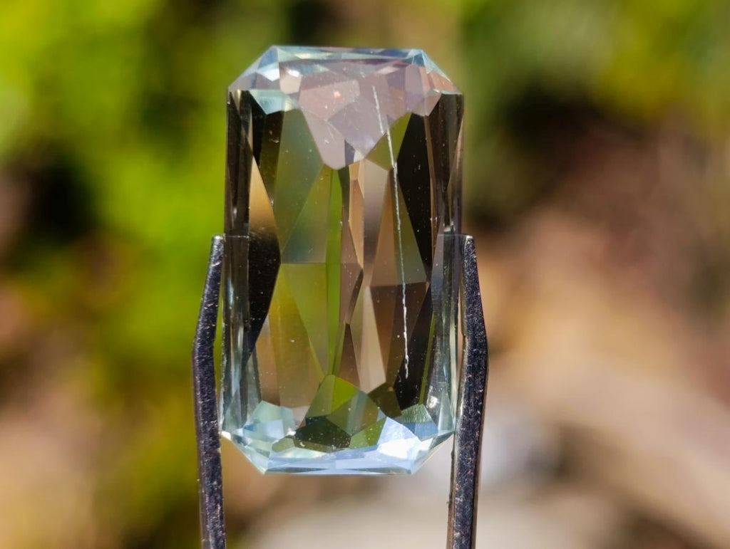 Polished Faceted Triphane Spodumene Green Hiddenite Stone x 1 From Afghanistan