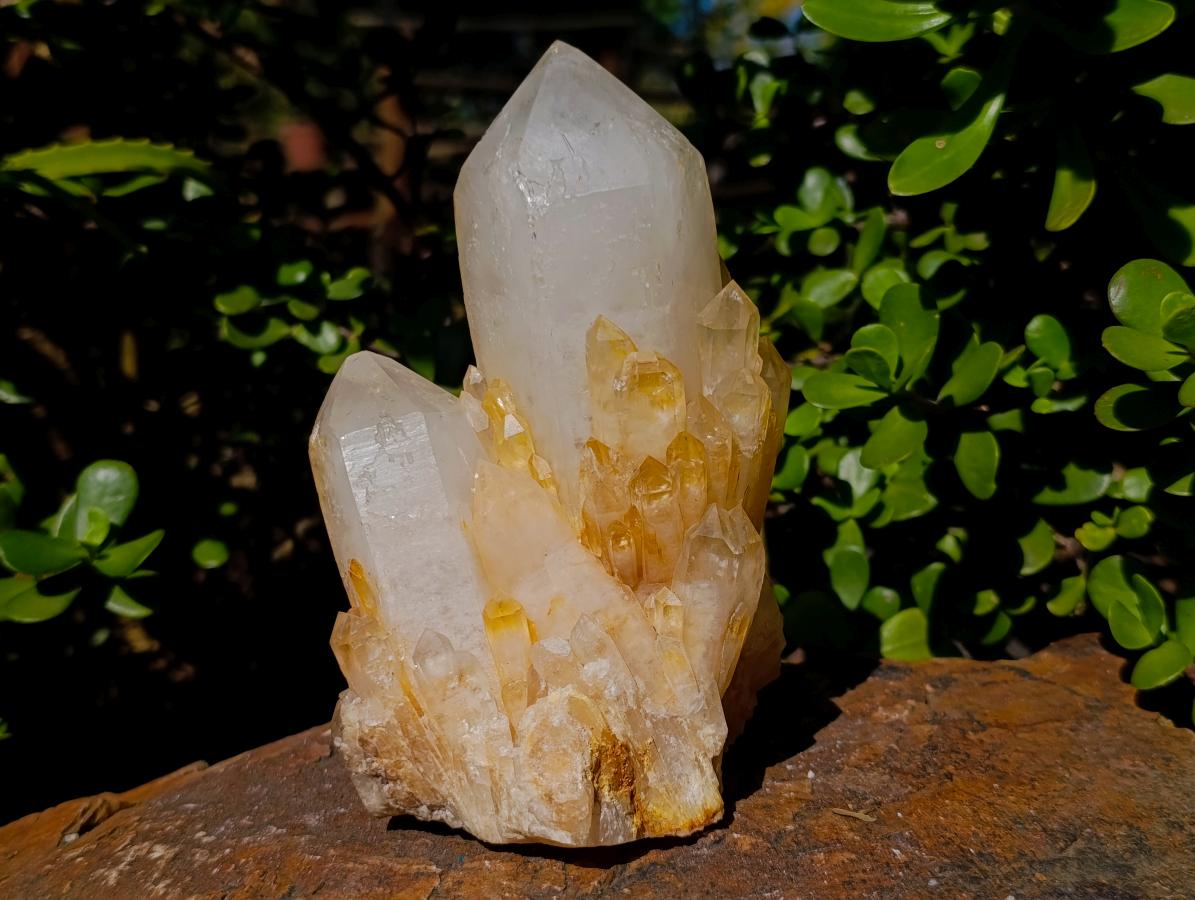 Polished and Natural Beautiful Well Balanced Perfect Candle Quartz Crystal Cluster x 1 From Antsirabe, Madagascar