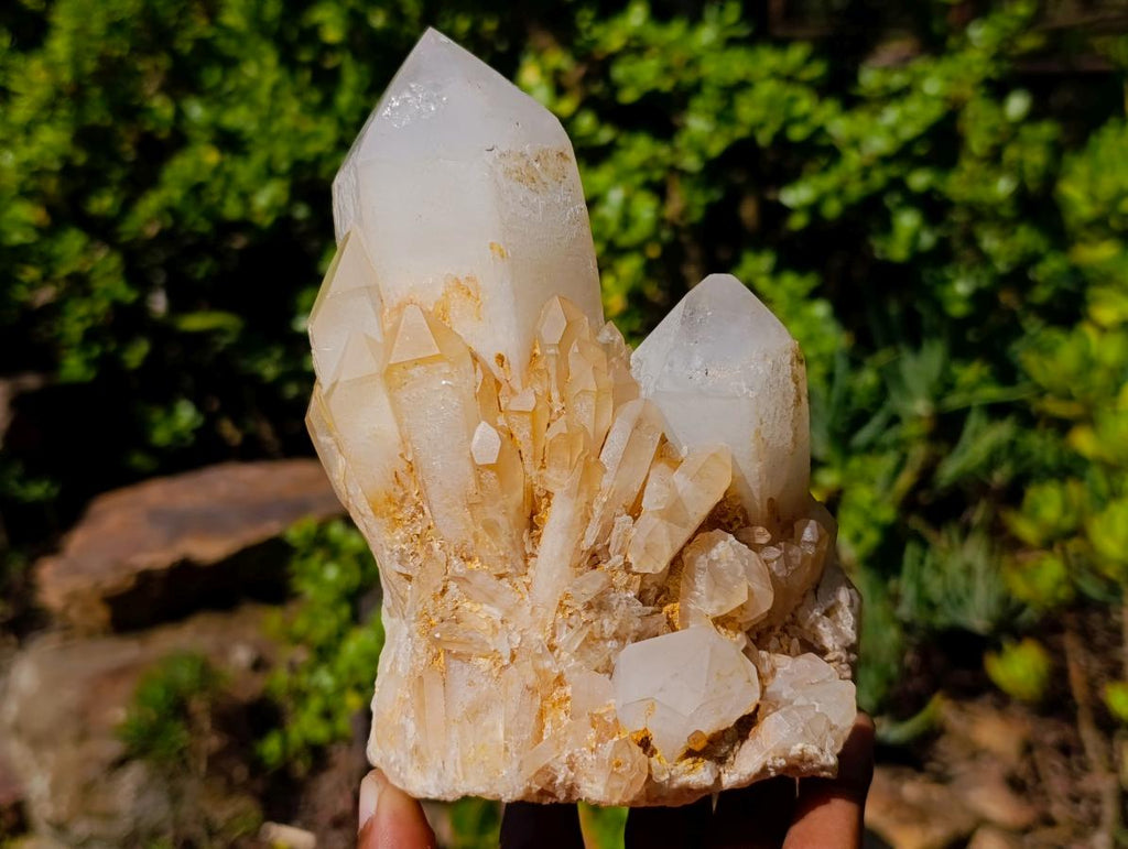 Polished and Natural Beautiful Well Balanced Perfect Candle Quartz Crystal Cluster x 1 From Antsirabe, Madagascar