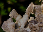 Natural Fluorescent Sceptre Quartz Coated Spearhead Calcite Pseudomorph Cluster x 1 From Albert's Mountain, Lesotho